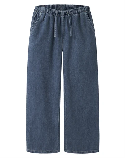 Name it - NKFBella Wide Pull Up Jeans - Dark Blue Denim